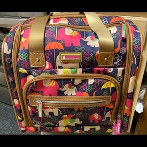 Lily Bloom. Elephant. Rolling weekend carry-on luggage